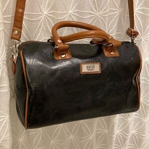 Gigi Hill Bag with Brown Leather Accents and Adjustable Strap